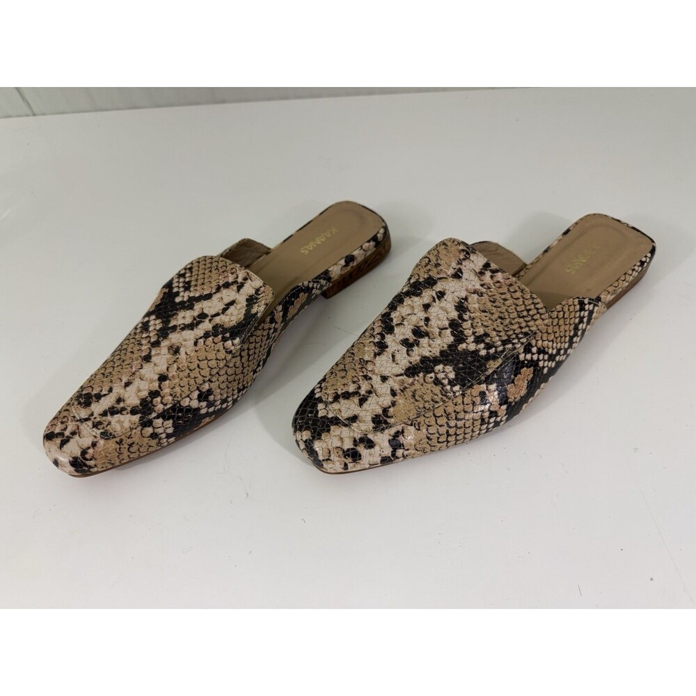 KAANAS Women's Valencia Flat Slide Loafer Mules Snakeskin Sz 9 City Chic Artisan